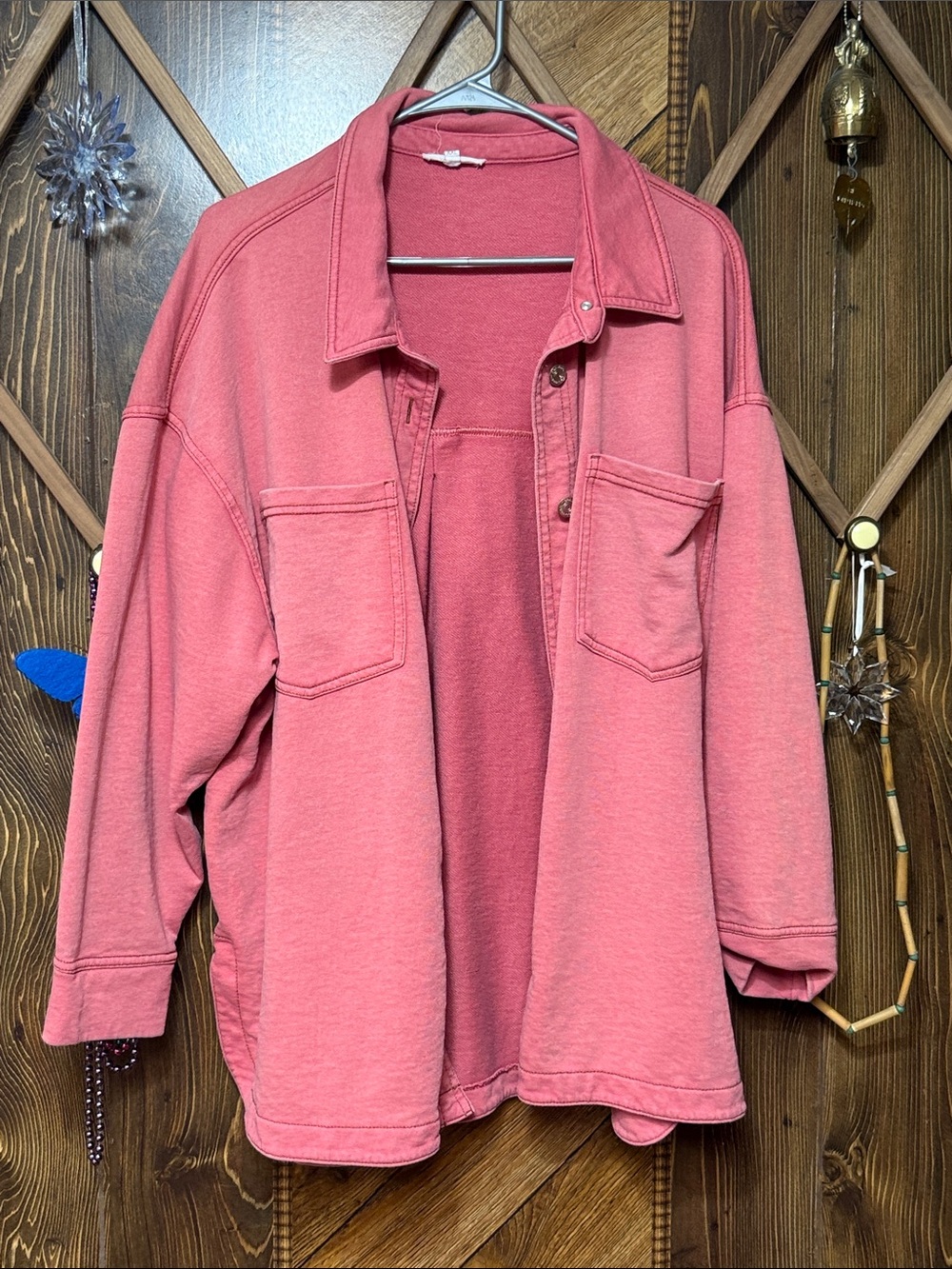 Maurices Rose-Pink Oversized Utility Jean Jacket